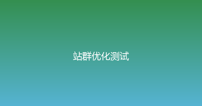 站群优化测试 封面图