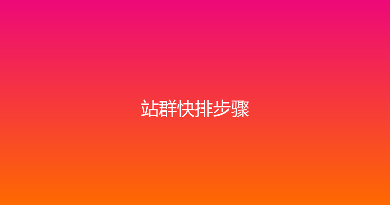 站群快排步骤 封面图