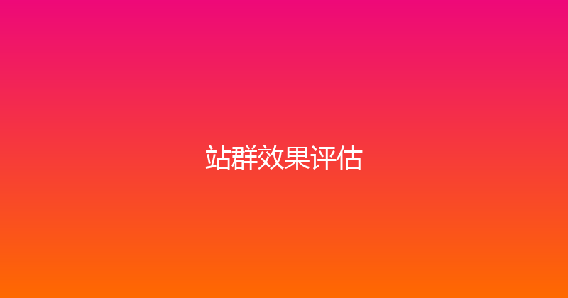 站群效果评估 封面图