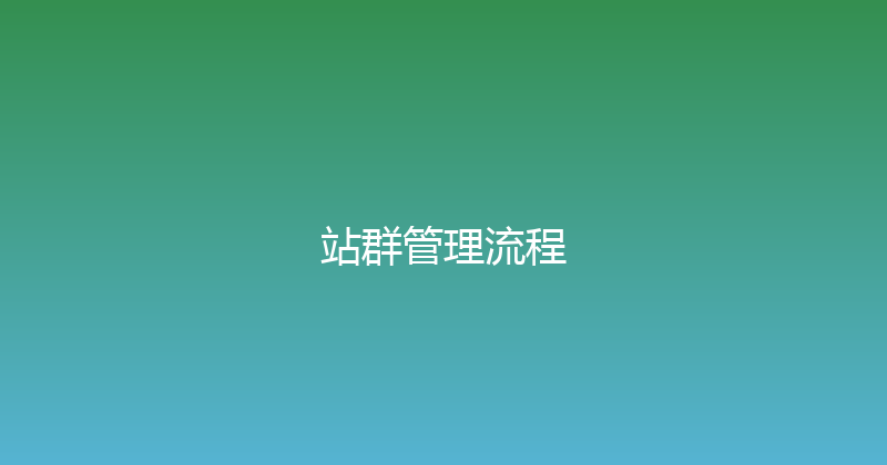 站群管理流程 封面图
