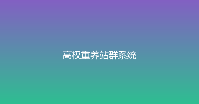 高权重养站群系统 封面图
